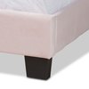 Baxton Studio Benjen Modern and Contemporary Glam Light Pink Velvet Fabric Full Size Panel Bed 183-11263-Zoro